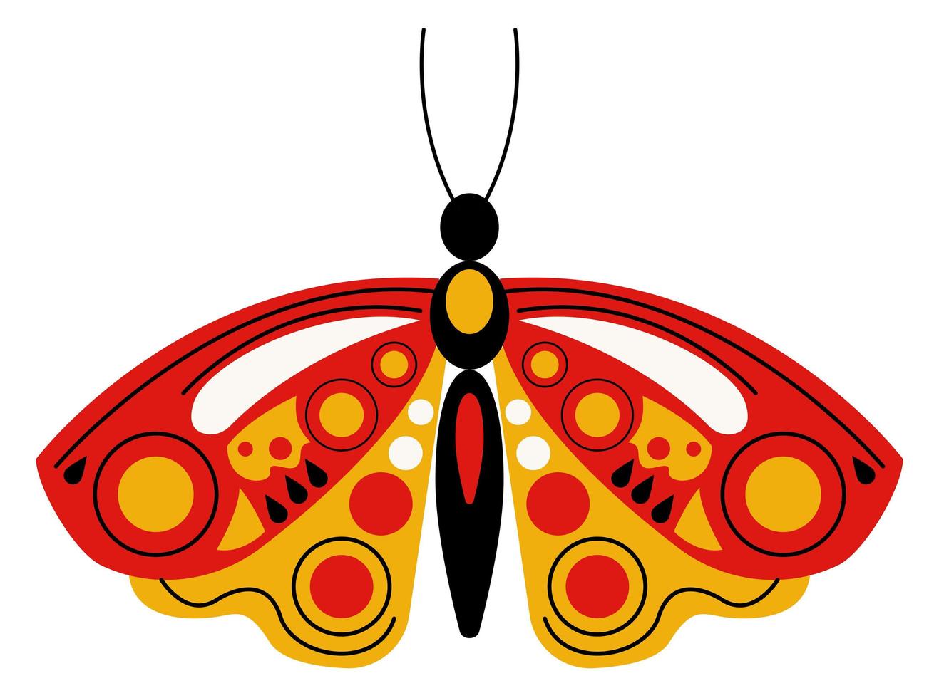 cute red butterfly vector