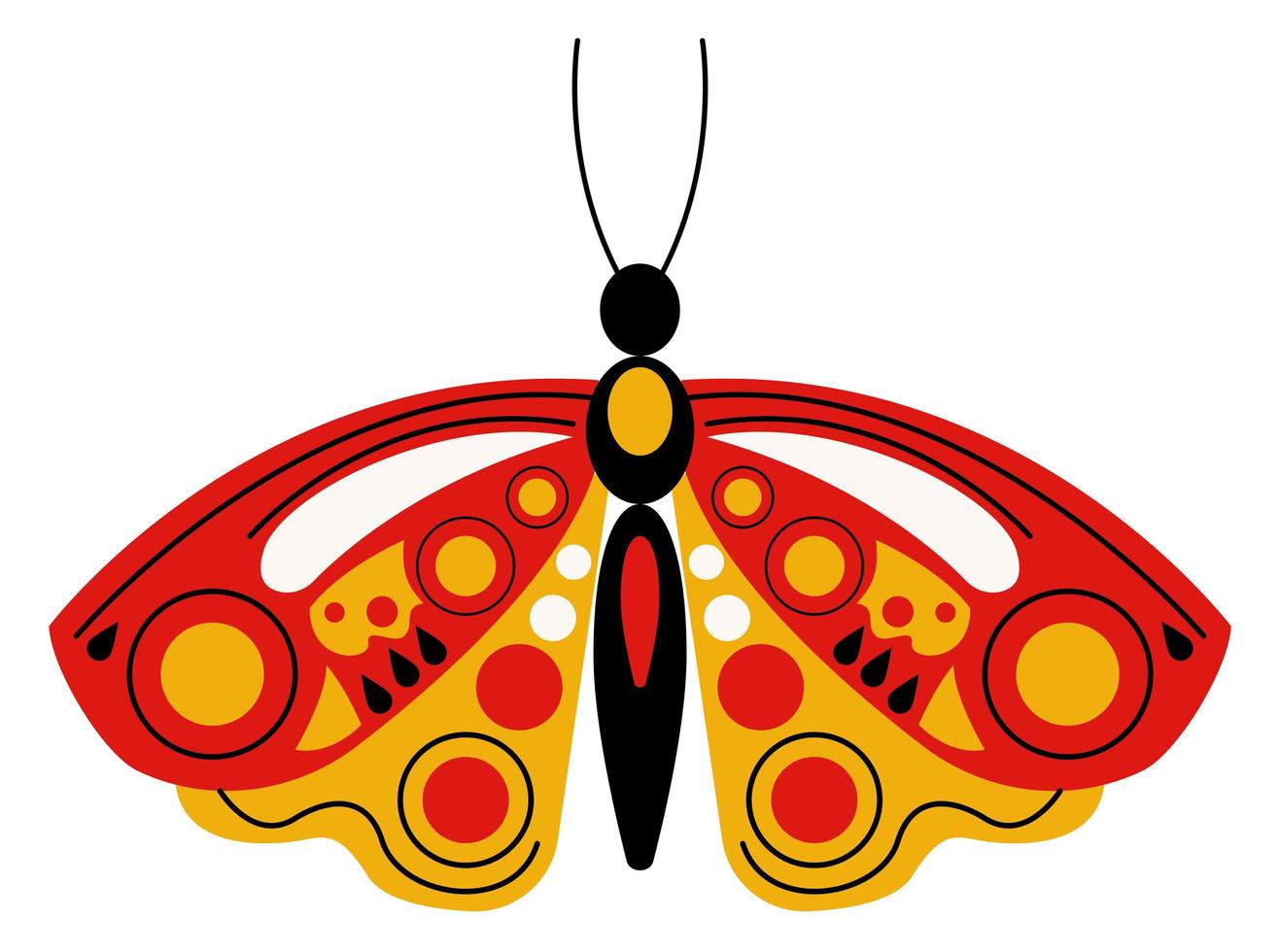 linda mariposa roja vector