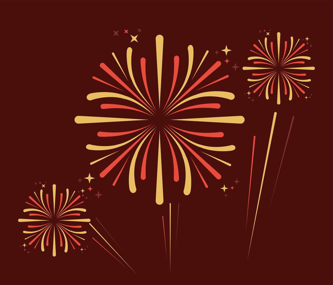 red fireworks explosion icons vector