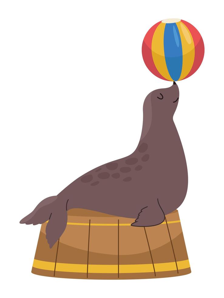 seal playing with balloon vector