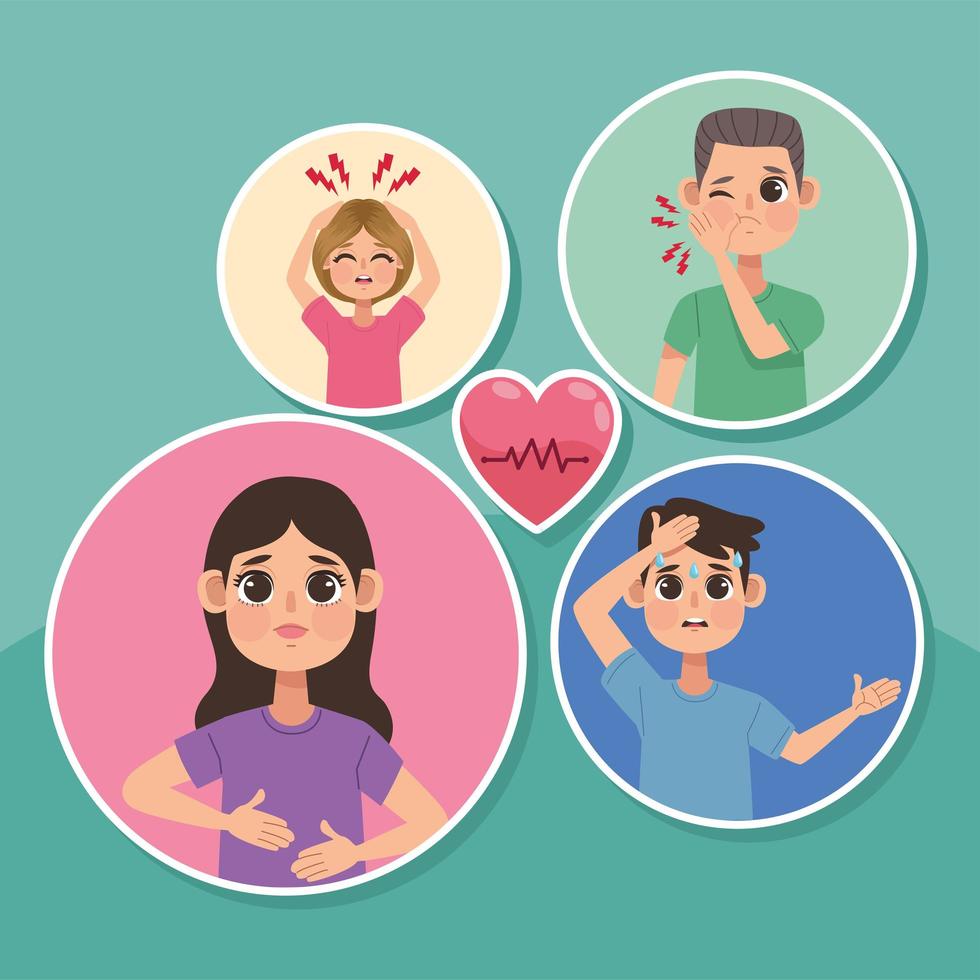 group of patients sick vector