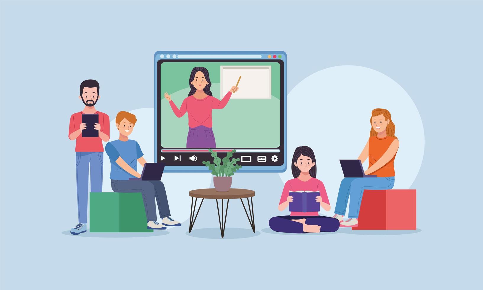 students online group vector
