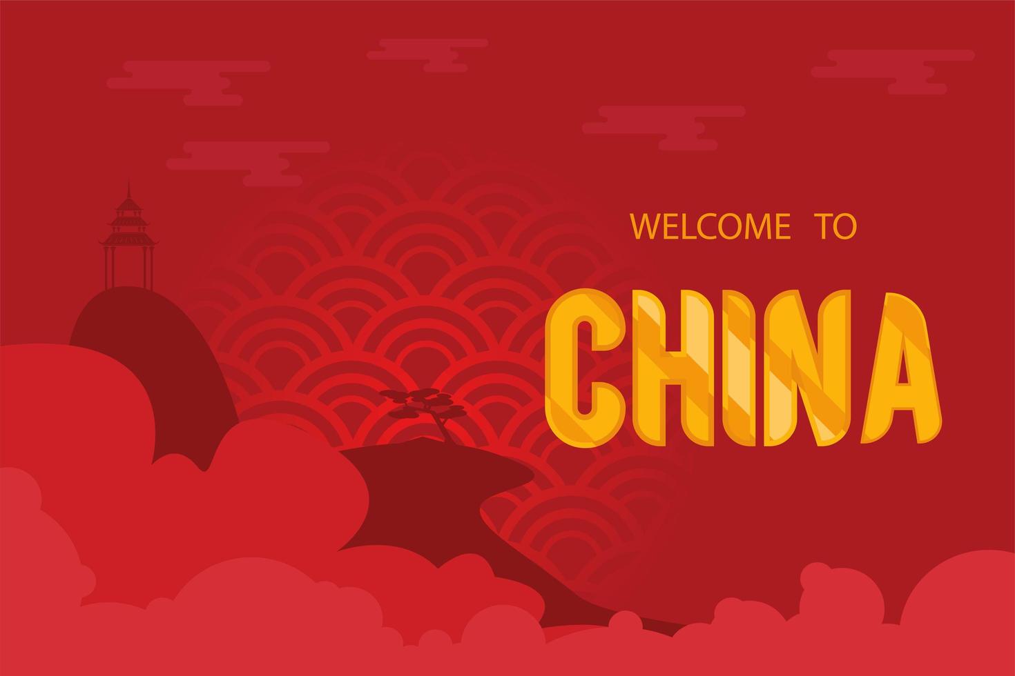 cartel de bienvenido a china vector