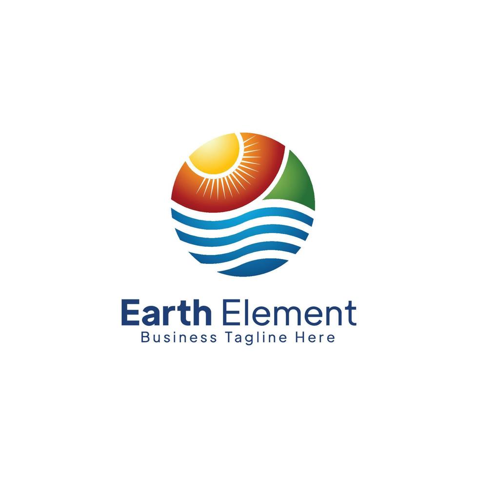 Earth Element Logo Template Design vector