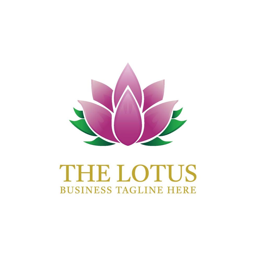 Lotus flower logo. Vector lotus icon design template on white background for beauty, spa, yoga, medical company logos.