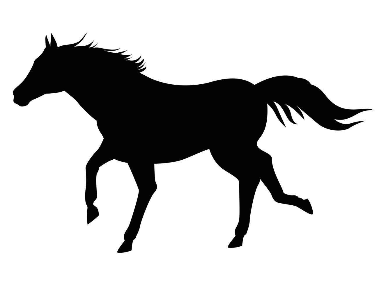 black horse running vector