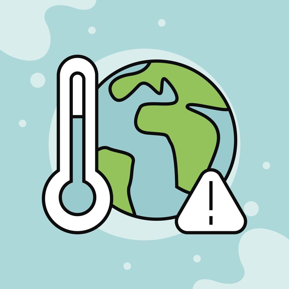 earth with thermometer vector