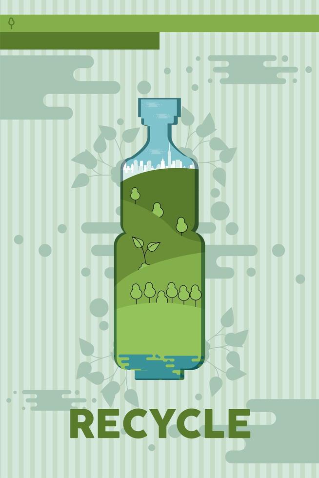 reciclar botella ecologica vector