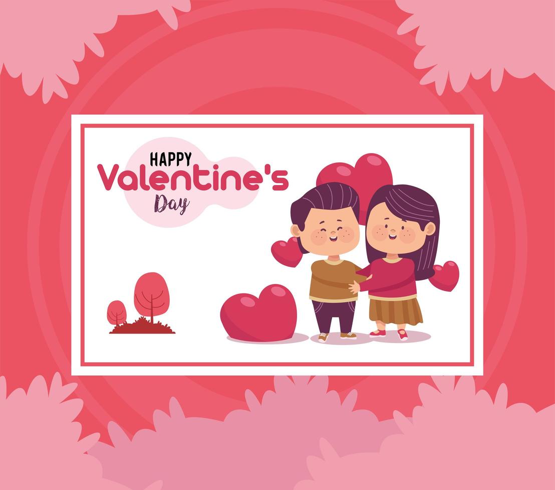 lovers couple in card vector