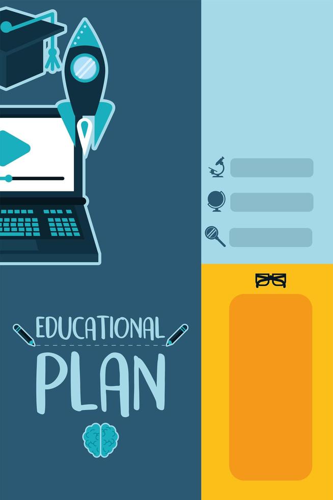 educational plan template vector