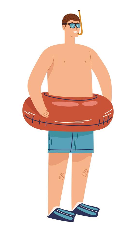 tourist man with float vector