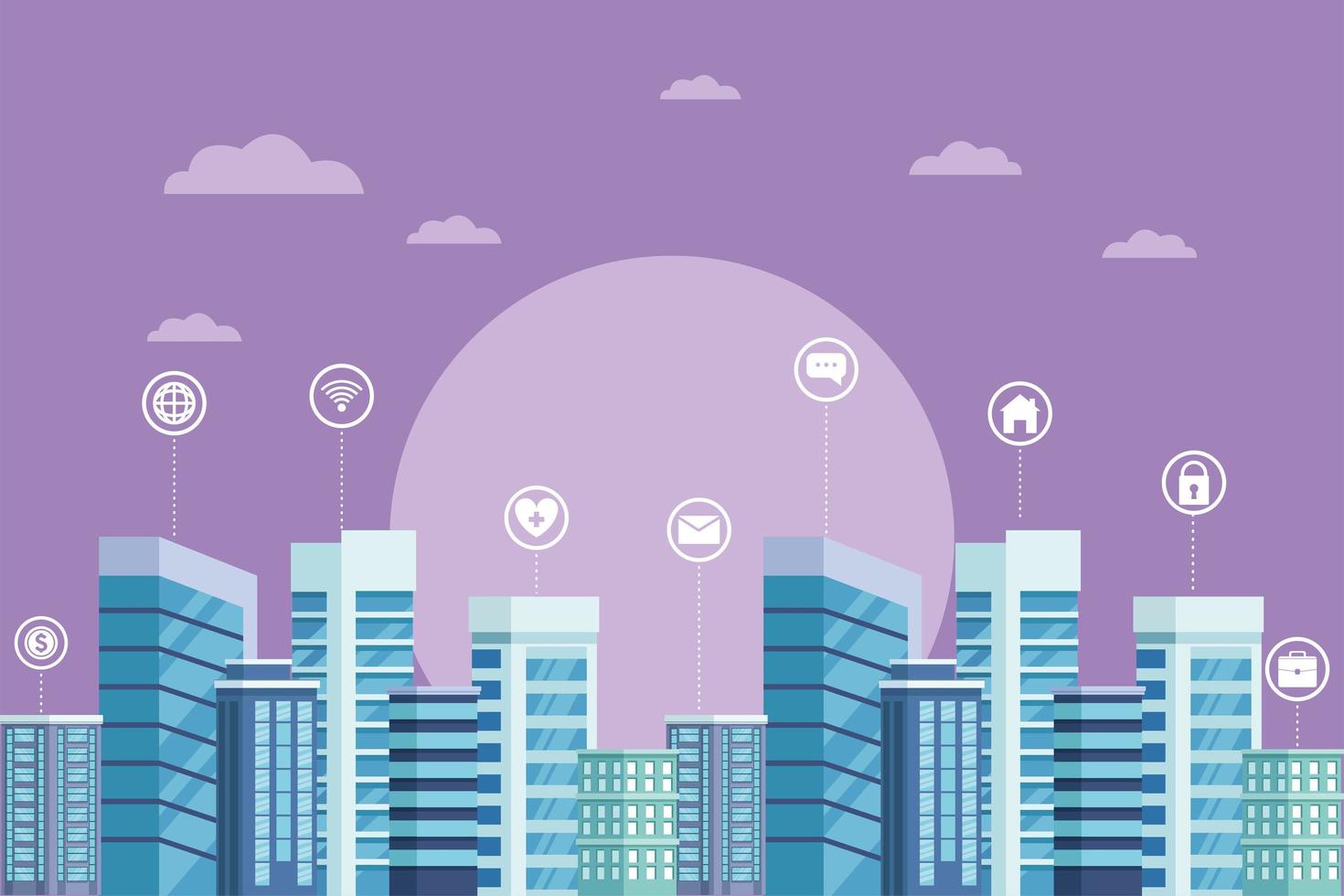 smartcity and apps vector