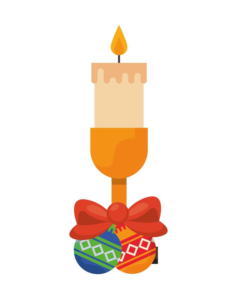 merry christmas candle vector