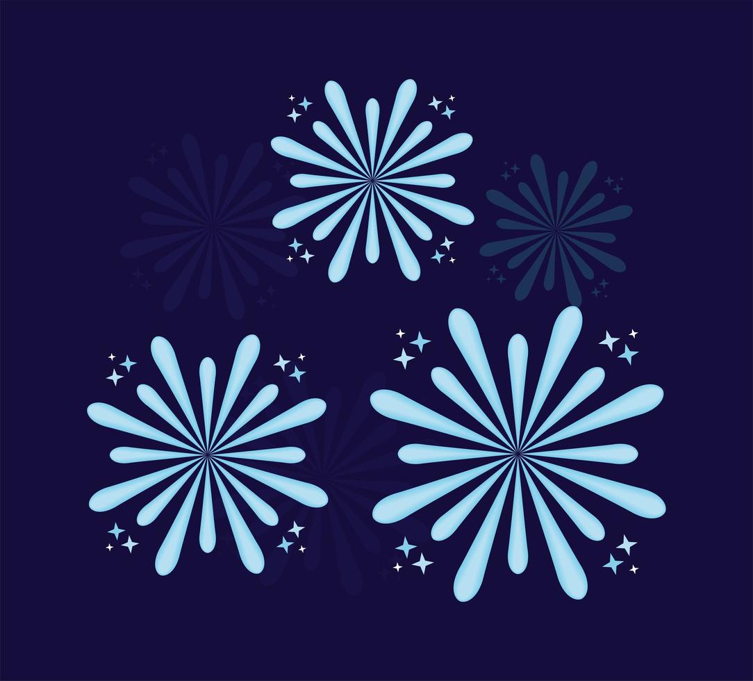 blue light fireworks explosion vector