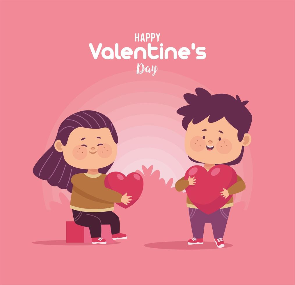 lovers couple with hearts vector