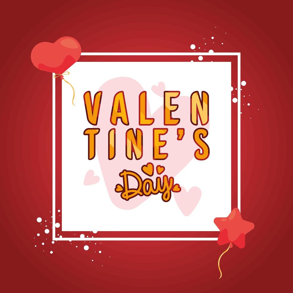 postal roja del día de san valentín vector