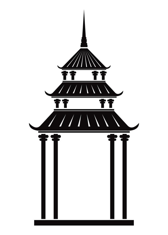chinese black pagoda vector