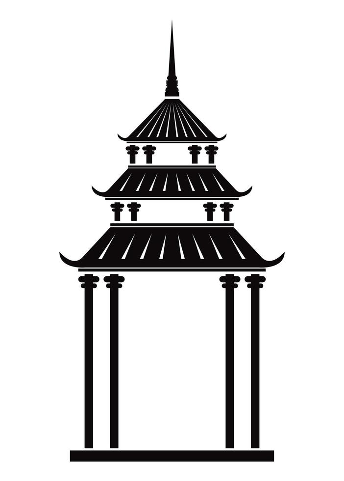 chinese black pagoda vector