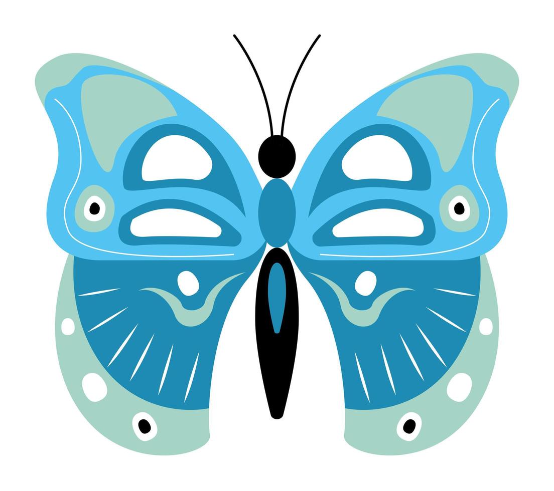 blue and green butterfly vector