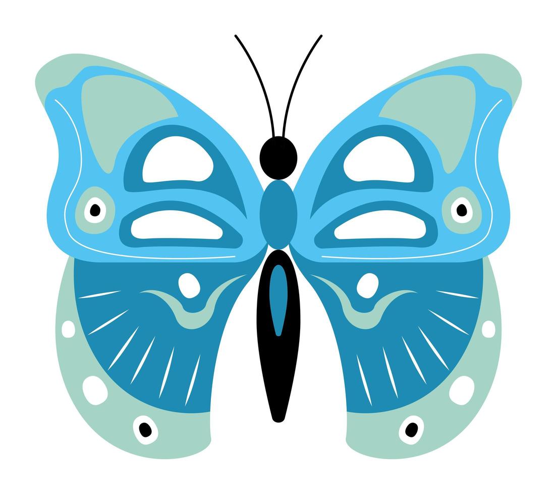 mariposa azul y verde vector