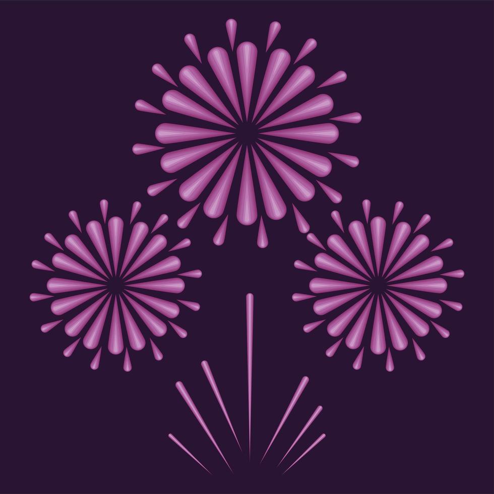 purple fireworks explosion icons vector