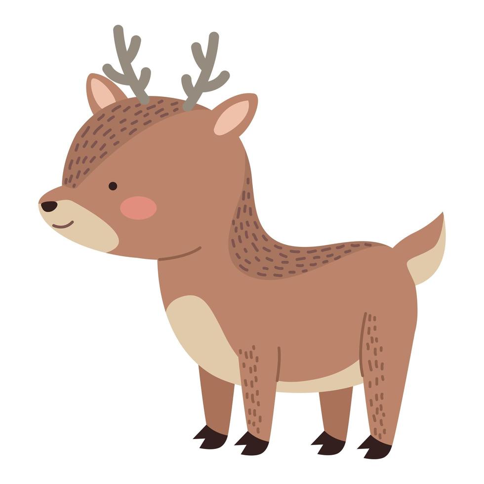 cute reindeer animal vector