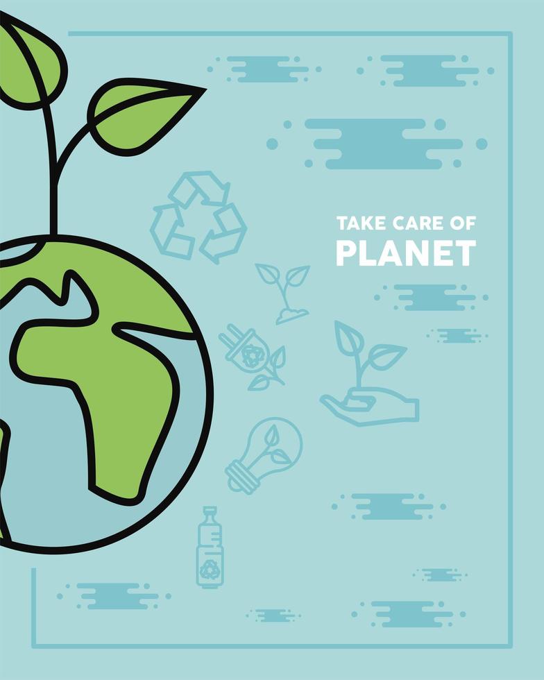 save the planet postcard vector