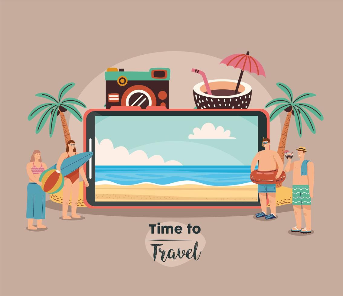 time to travel lettering vector