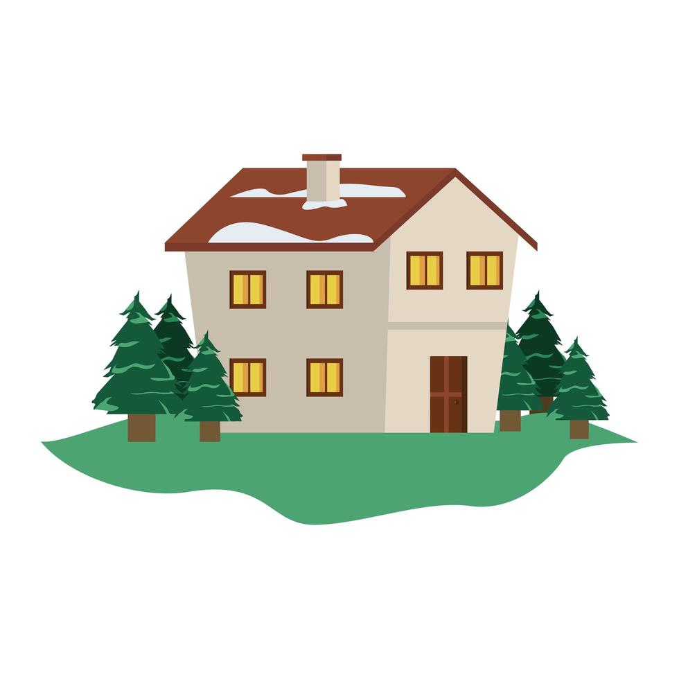 house with snow vector