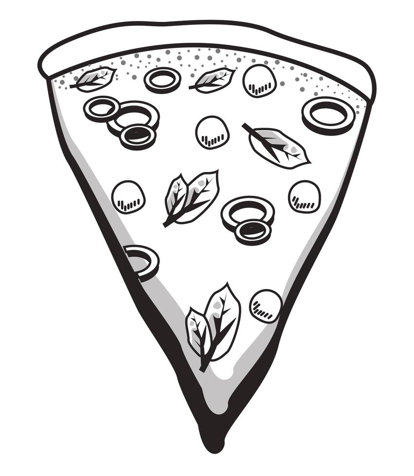 pizza portion sketch vector
