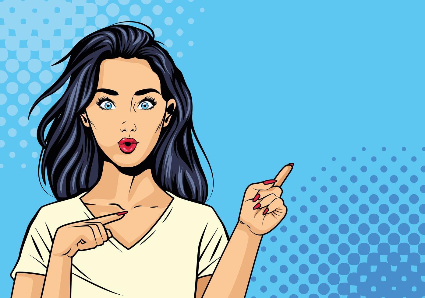 happy woman pop art vector