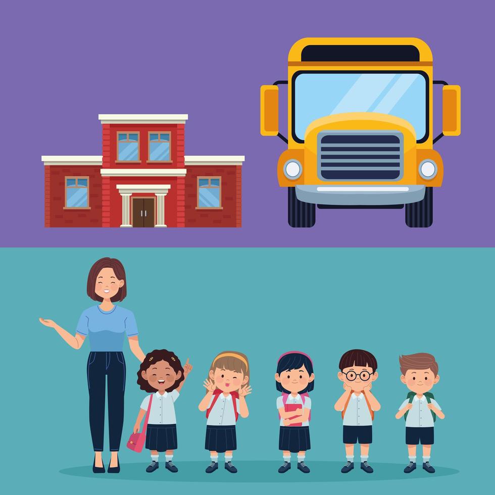 three back to school icons vector