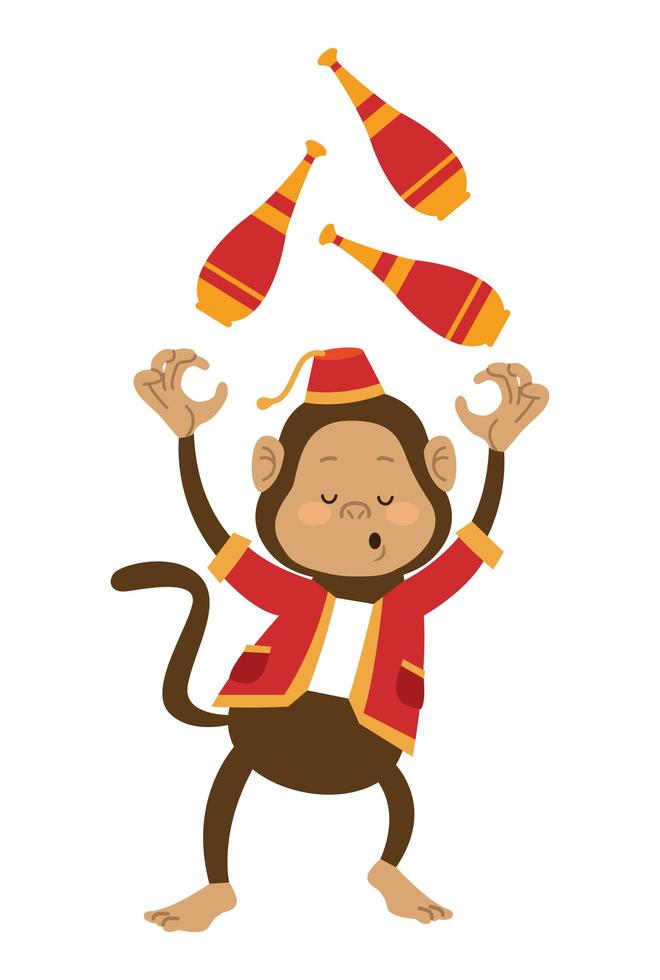 circus juggler monkey vector