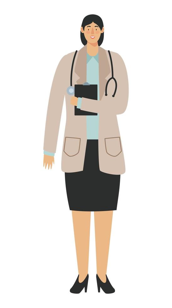 female doctor with stethoscope vector