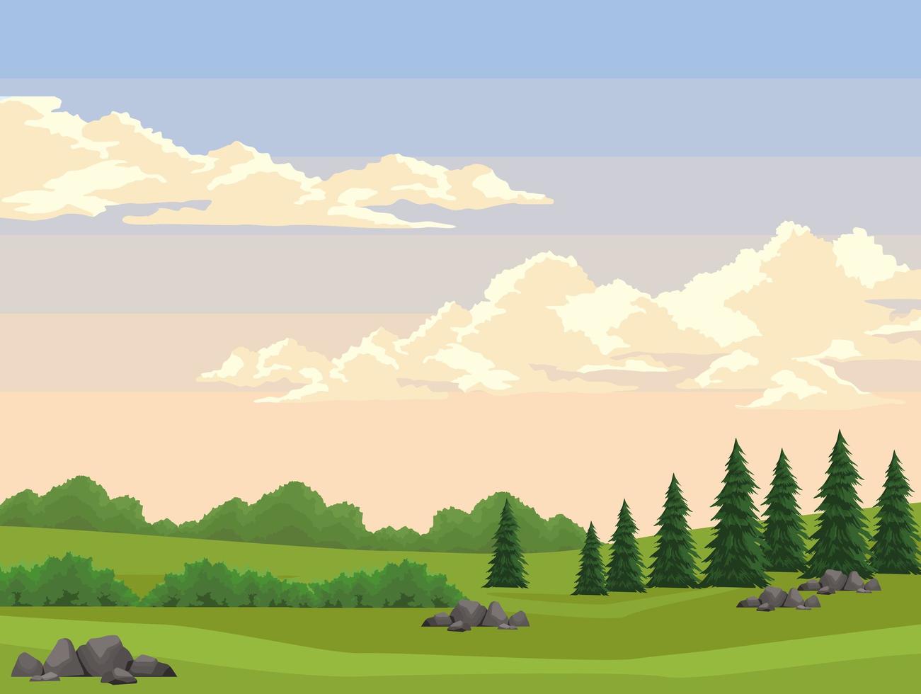 wanderlust landscape scene vector