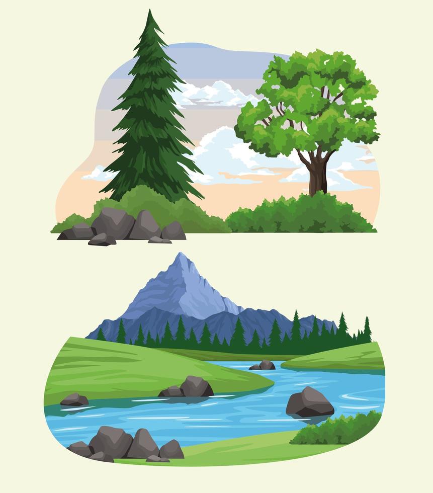 wanderlust nature scenes vector