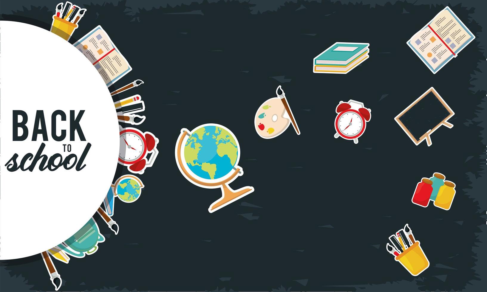 back to school equipment vector