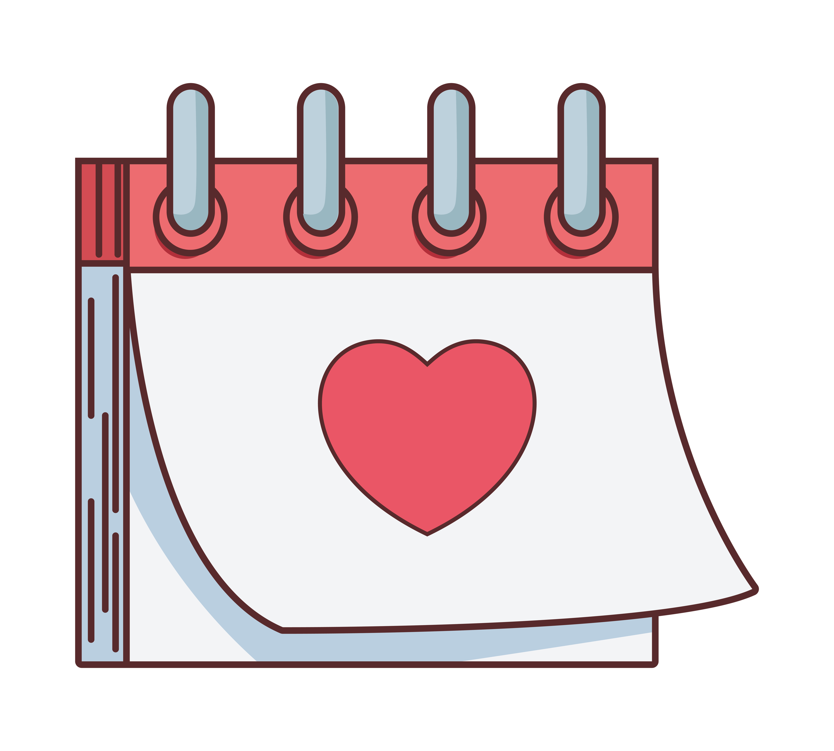 calendar with love heart 5407233 Vector Art at Vecteezy