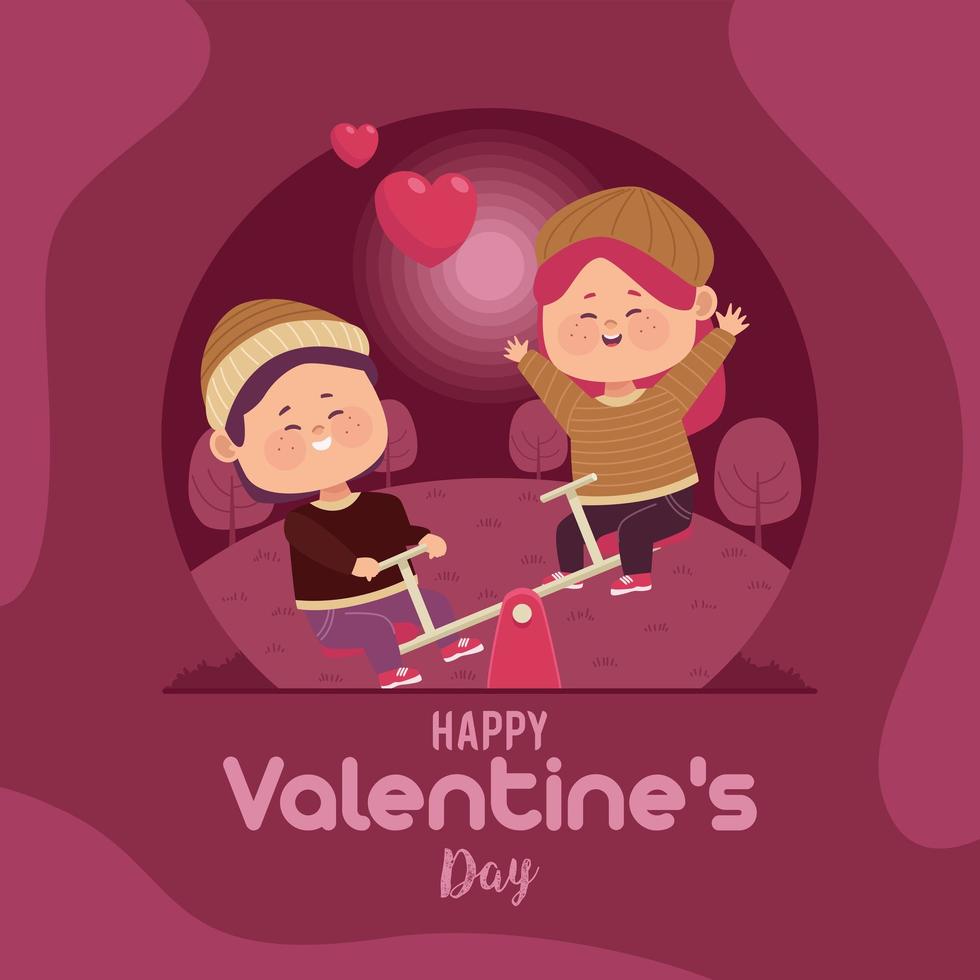 lovers playing with hearts vector