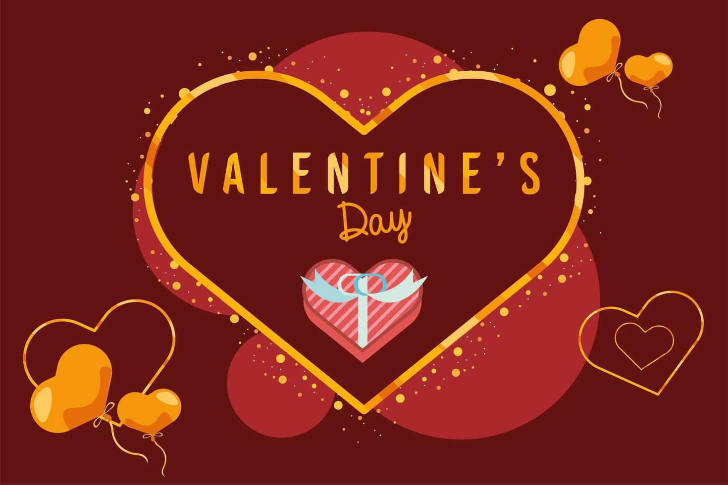 valentines day golden heart vector