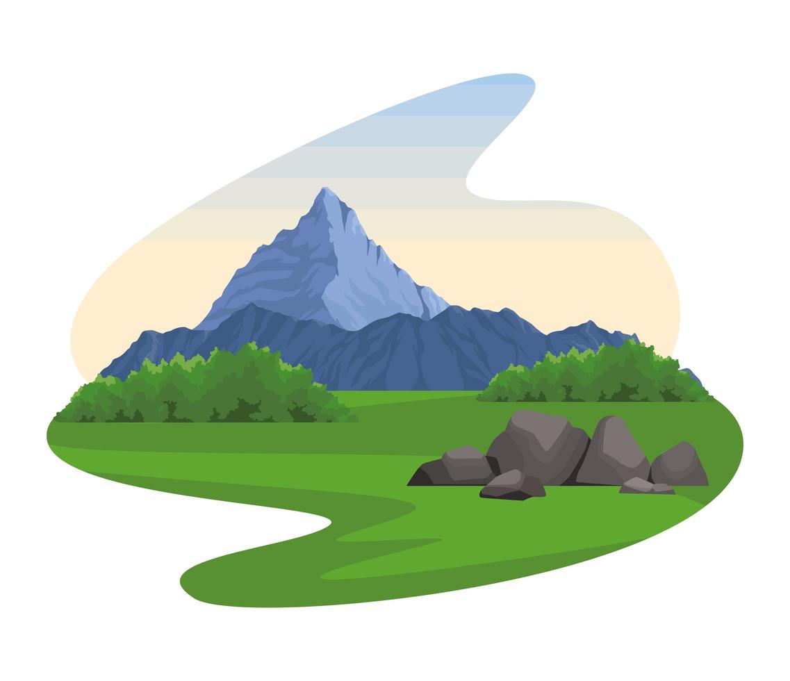 mountain in wanderlust scene vector