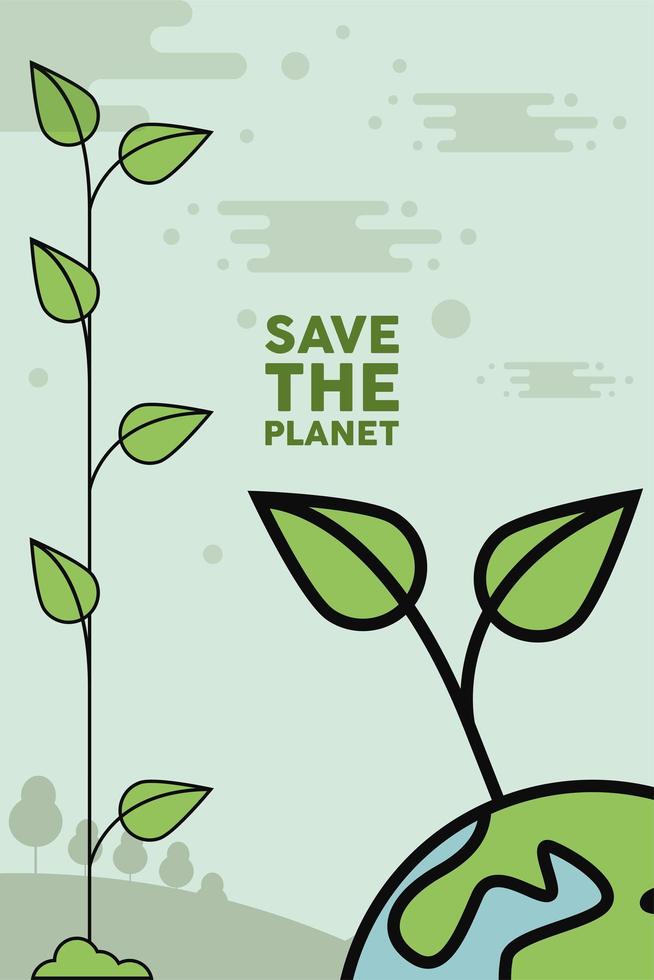 save the planet poster vector