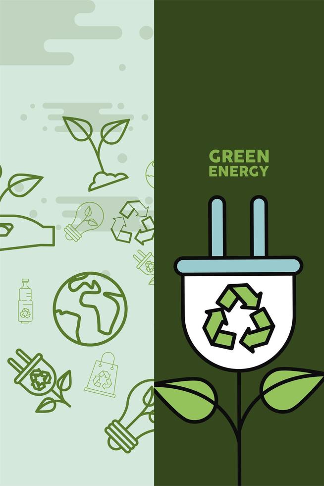 green energy poster vector