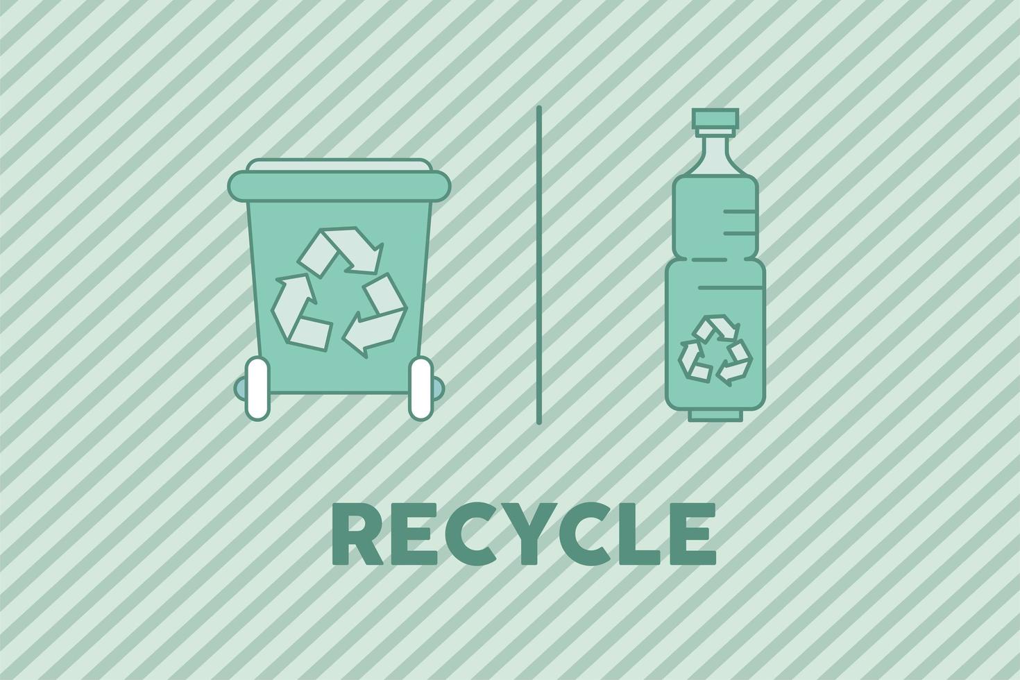 recycle waste and bottle vector