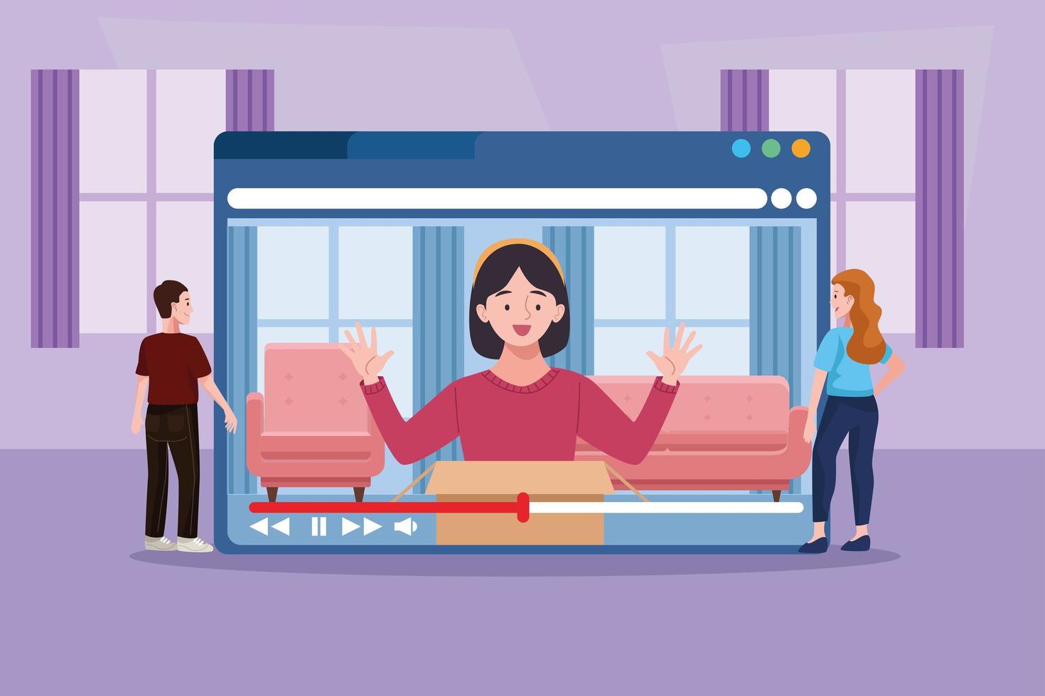 education online video conference vector