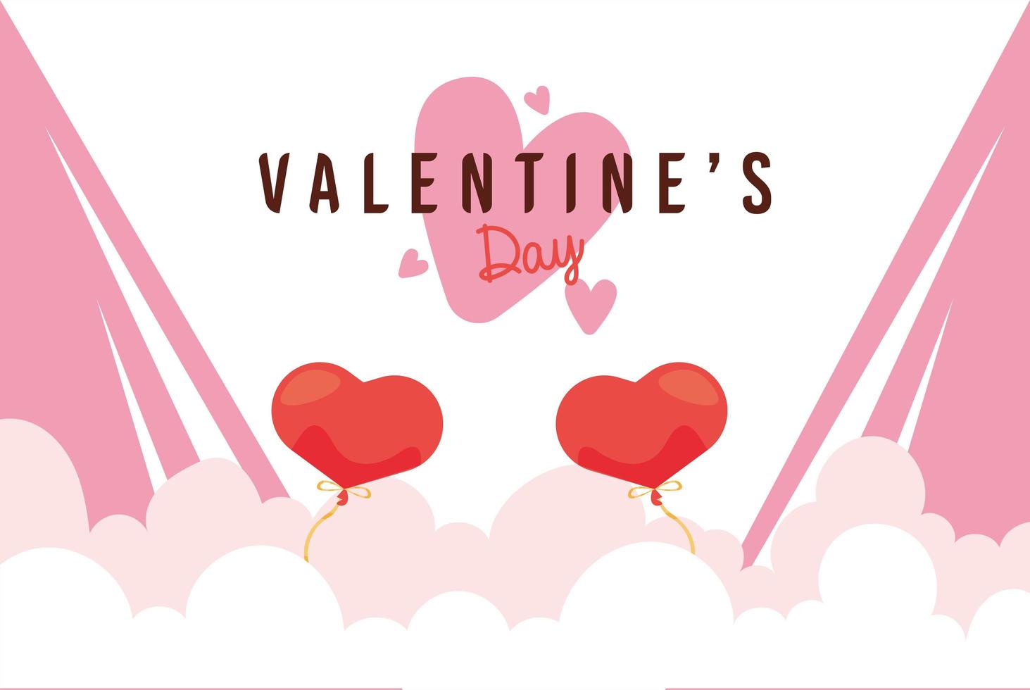 valentines day balloons hearts vector