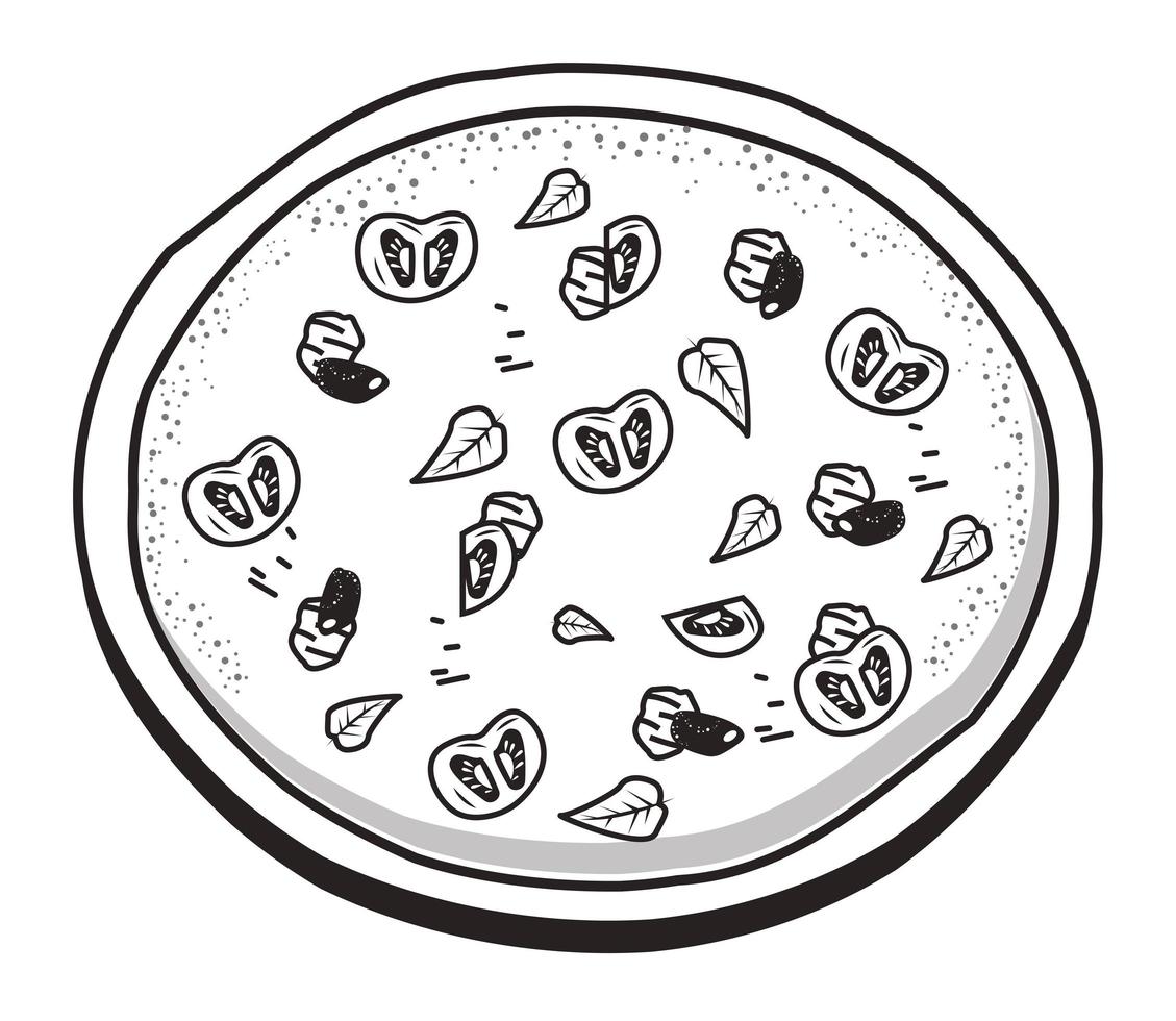 italian pizza sketch vector