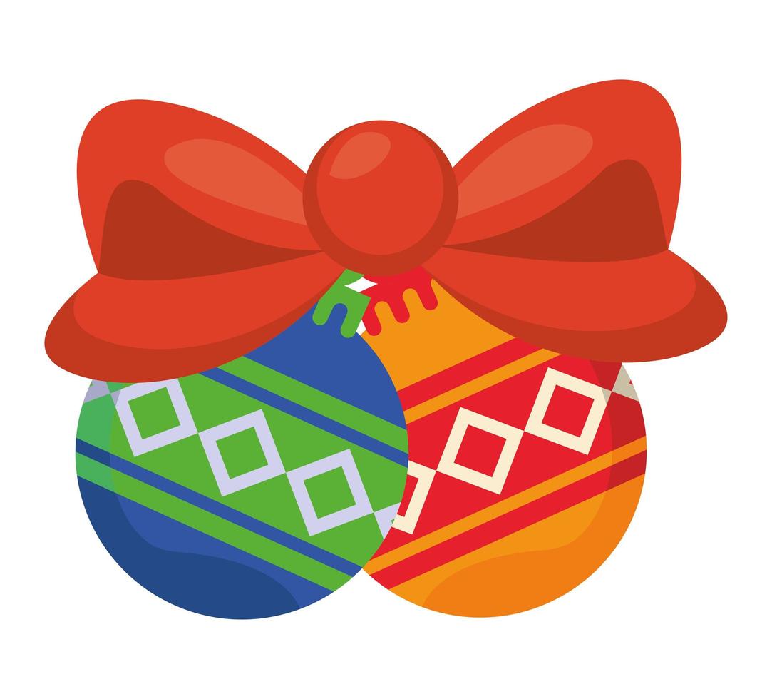 merry christmas balls decoration vector