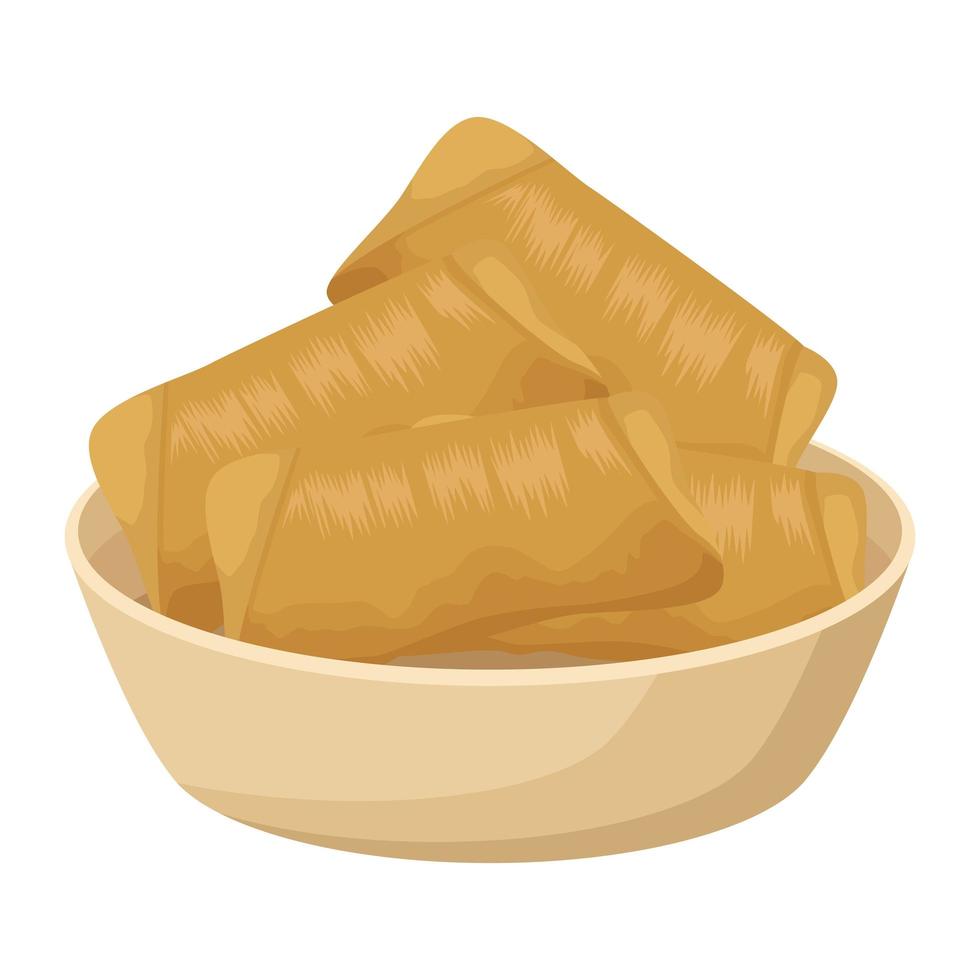 spring rolls chinese food vector