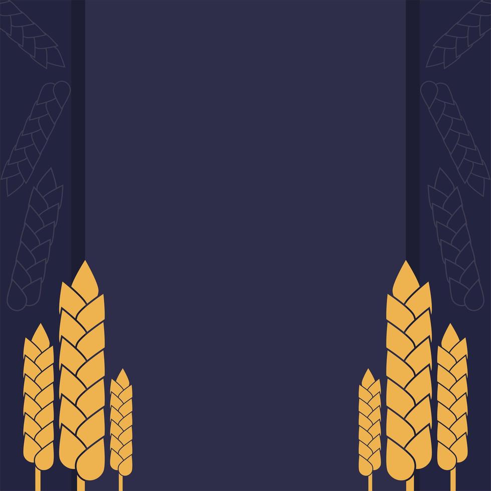 golden wheat spikes poster vector